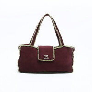 CHANEL Shearling Bag Handbag Brown